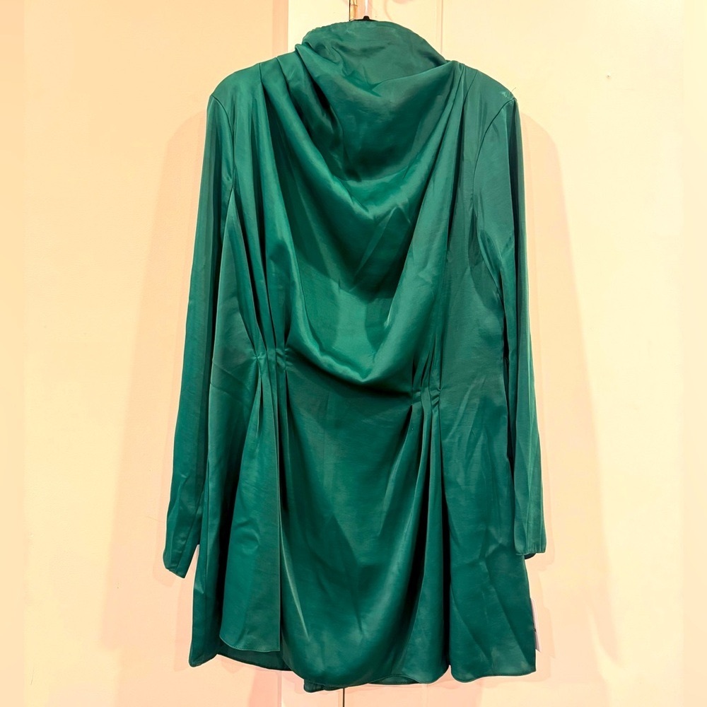 ASOS emerald green, high neck, open back dress size US 14